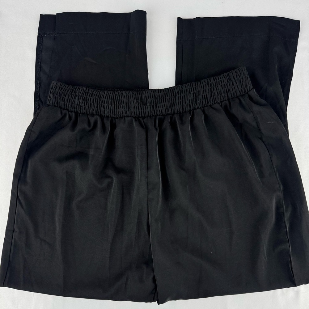 SHEIN Black Straight Leg Pants with Elastic Waist